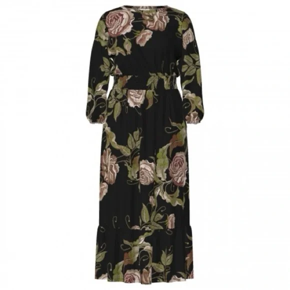 LuLaRoe Evelyn Maxi Dress Black Floral NWT 2XL - Picture 1 of 8